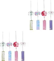 OFFSCH 2sets Hanging Wind Chime Pendant Set Home Decor Glass Wind Bells Outdoor Wedding Decorative Wind Chimes 4pcs*2