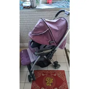 奇哥 joie 紫色繡花 全罩式 輕便雙向推車 嬰幼兒推車