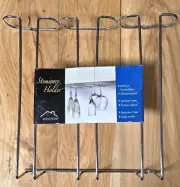 9 Stem Under Cabinet Rack Bar Hanging Stemware Wine Glass Holder NEW