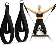 Juexica 2 Pcs Pilates Double Loop Straps for Reformer Feet Fitness Equipment Straps Yoga Pilates Equipment D-Ring Exercise Strap for Gym Workout Home