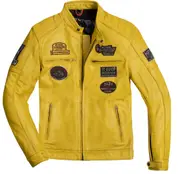 HolyFreedom Zero Evolution Motorcycle Leather Jacket, yellow, Size M for Men