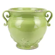 Vietri Rustic Garden Linen Basil Round Planter