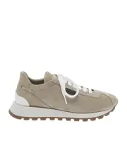 Brunello Cucinelli Round-Toe Lace-Up Trainers 36,37.5,38.5,37,38,39.5,39,40,36.5,41 beige