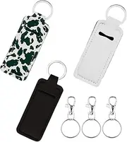 KUKEANVO Chapstick Holder Lip balm Holder Lipstick Sleeve Pouch Lip Gloss Holder With Hook 3 Pcs Stocking Stuffers Gift for Women (Black & White)