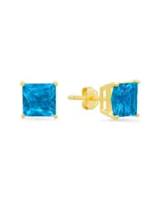MaxColor 14K 3.60 ct. tw. Blue Topaz Studs