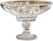 Fruit and Produce Storage Basket Crystal Glass Fruit Plate Household High Foot Fruit Plate Living Room Coffee Table Table Candy Snack Plate Fruit Plate Suitable for Kitchen Counters(B)
