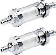 big-autoparts 5/16 inch 9747 Inline Fuel Filter With Clear View Glass And Chrome (2)