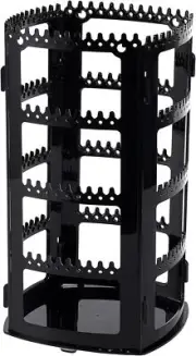 Sooyee 360 Rotating Earring Holder and Jewelry Organizer, 4 Tiers Black