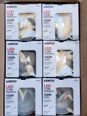 6- Satco 17.5w LED MR16 / 100W- 4000K PAR38/FL-25,000 HOURS NIB