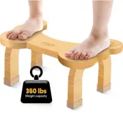 UTCG Bamboo Non-Slip Toilet Stool for Bathroom: 350Ibs Weight Capacity