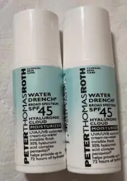 2 Peter Thomas Roth Water Drench SPF45 Hyaluronic Cloud Moisturizer .17oz/5ml E1