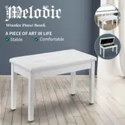 Melodic Piano Stool Wooden Bench Chair Keyboard Seat with Storage White