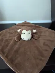 Crevent Brown Monkey Baby Lovey Security Blanket Plush Soft Stuffed Animal Toy