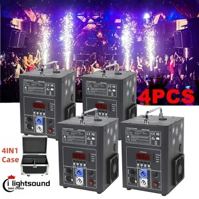 4pc 750W Cold Spark Machine Stage Effect DMX Firework DJ party Wedding w/Case