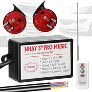 Daseeme 2PCS 12 V Universal Double Tone Horn Car Motorcycle A Horn Loud Electric Snail Horn Waterproof Horn High/Low Tune with 12 Sounds Horn Controller and Remote Control
