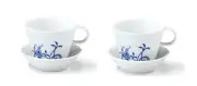 Bohemia Cobalt Coffee Cup and Saucer Pair Japan