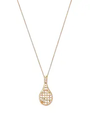 Bloomingdale's Fine Collection Diamond Tennis Racket Pendant Necklace in 14K Yellow Gold, 0.06 tcw