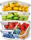 5 Pack 36 Oz Glass Meal Prep Containers - Dishwasher Microwave Freezer Oven Safe