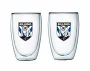 Canterbury Bulldogs NRL Set of 2 Double Walled Glasses