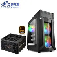 在飛比找PChome24h購物優惠-旋剛 馭風者RGB 機殼+全漢 聖武士 550W 銅牌 電源