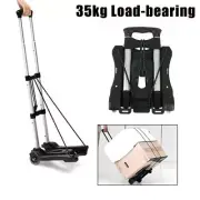 Luggage Cart Portable Folding Heavy Duty Two-wheel Trolley 35kg Foldable Barrow