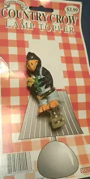 Hermitage Pottery 1996 Country Crow Lamp Topper Lampshade PT 8557 ~ Boy Crow