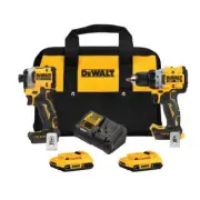 DEWALT Impact Drill/Driver 2 Tool Combo Kit 20V MAX XR Cordless ATOMIC Yellow