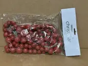 Kirkland’s Home 72 Inch Christmas Rustic Red Wood Beaded Garland W/ Jute String