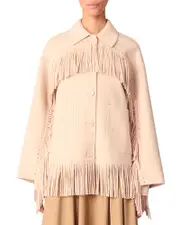 Maje Double Breasted Fringed Coat