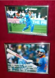 Sachin Tendulkar Virat Kohli India Cricket Team 2 Frame Set Signed Silver Frames
