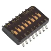 GDH08S Dip Switch SPST 8 Position Surface Mount Slide (Standard) Actuator 25mA 2