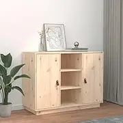 Solid Pine Wood Sideboard Cabinet, 100x40x75 cm, Storage for Hallway, Living Room, Buffet & Display Furniture