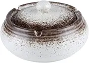 Ash Tray Ceramic Ashtray with Lids Retro Windproof Handmade Ceramic Ashtrays Desktop Smoking Ash Tray for Home Office Decoration Home Office Patio Decor (Color : E)