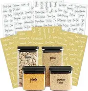 Kitchen Pantry Labels,Clear Pantry Labels Set Water Resistant Cursive Printed Stickers,Transparent Kitchen Labels,Seasoning Labels Spice Stickers Jar Labels,Kitchen Clear Spice Labels,8 Sheets/276Pcs