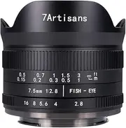 7Artisans 7.5mm F2.8 II APS-C Fisheye Lens with 190° Viewing Angle for Fujifilm Fuji X-F X-A1, X-A2, X-at, X-M1, XM2, X-T1, X-T2, X-T5, X-T10, X-Pro1, X- E1, X-E2