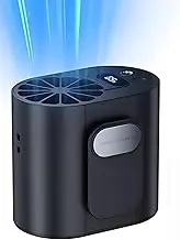 Portable Waist Fan with Flashlight,3 Wind Speeds & 10000mAh Rechargeable Cooling Fan,Hands-Free Fan Clip,Mini Ceiling Fan,Wearable Belt Fan for Outdoor Indoors Camping Gardening Travel Use (Black)