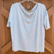 Women's Chaser Light Blue Scoop Neck Short Sleeve Top. Size Small. New NWT Soft