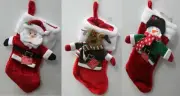 3-SET PUPPET CHRISTMAS STOCKINGS 16" Cute Kids Child Santa Reindeer Snowman NEW