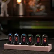 Tube Clock LED Glows IPS Color Screen DIY Analog Digital Clock Desk