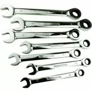 7 Piece Mechanic Metric Chrome Vanadium Steel Ratcheting Wrench Tool Set