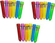WEZCHUGHAOL 18 Pack Multicolor Ballpoint Pen, 10-in-1 Retractable Multicolor Pens Colorful Retractable Mini Shuttle Pens for Office School Supplies Students Children Kids
