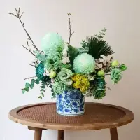 在飛比找博客來優惠-【Flower Plus】 綠抹青花瓷 古典盆花 送禮 開幕