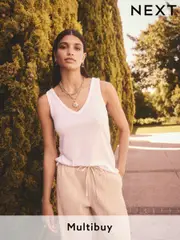 White Modal Slouch Vest (E59964) | $17