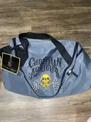 CHRISTIAN AUDIGIER / Ed Hardy Gray Duffle Bag Skull Racing Checkered Flag