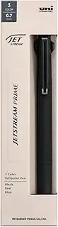 Uni Jetstream Prime 3-Color Ballpoint Pen, 0.7mm Oil-Based Ink (Black, Red, Blue), Metal Barrel, Black, SXE3350007.24