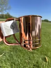 NWT Three Cup Chefs Select Copper plated steel Flour Sifter 3 cup