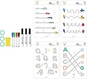 TENOL Letter and Number Tracing Book Reusable Practice Copybook Handwriting Activity Book Preschool Tracing Numbers Book for Ages 3-5 Beginners, 32 Cards