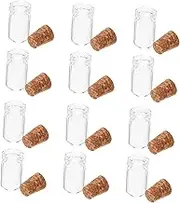 EXAOMBLE 12pcs Mini Glass Vials Cork Stoppers Wish Bottles for Diy Decoration and Craft Projects Unique Tiny Jars for Messages Jewelry and Party Favors