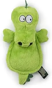 goDog Flattie Gator Silent Squeak Plush Dog Toy w/Chew Guard Technology - Green, Large