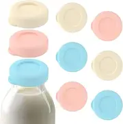 Hnvdkln 9Pcs Reusable Assorted Color Glass Bottle Cap for Libbey Leak Proof Dishwasher Safe Silicone Glass Lid for Stanpac(9)